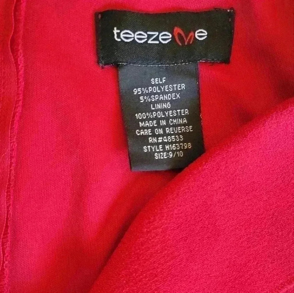 Teeze Me Juniors' Ruffled Wrap mini Dress red size 9/10 juniors - Picture 6 of 11